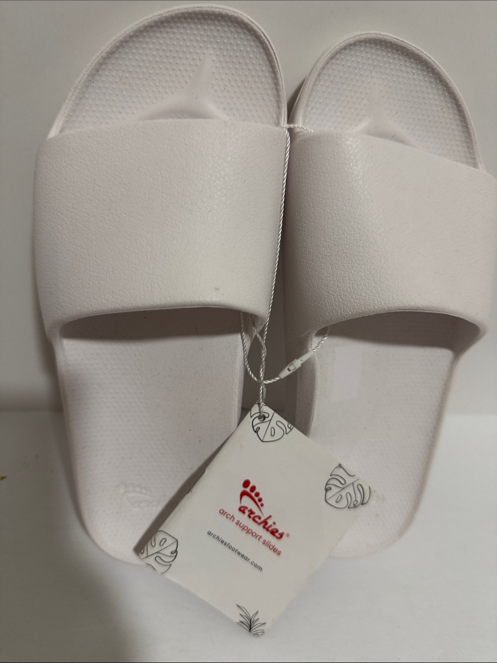Archie’s Support Slide Sandals for Women White Size 5